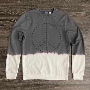 Topman Crewneck Studded Ombre Peace Sweatshirt